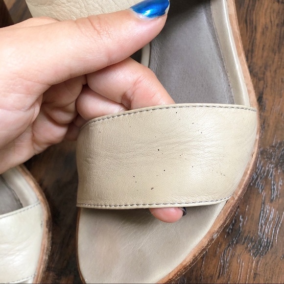 Eileen Fisher • Arts Ankle-Cuff Sandal stone beige wrap heel washed leather - Picture 11 of 15